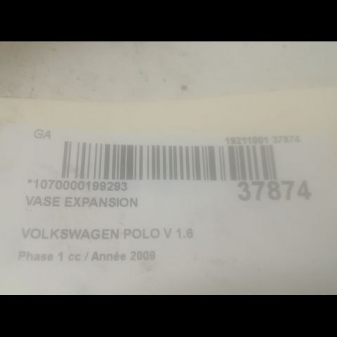 Vase expansion occasion VOLKSWAGEN POLO V POLO V Phase 1 2009-09-01->2014-05-31 1.6 TDI 90 6Q0121407D 3