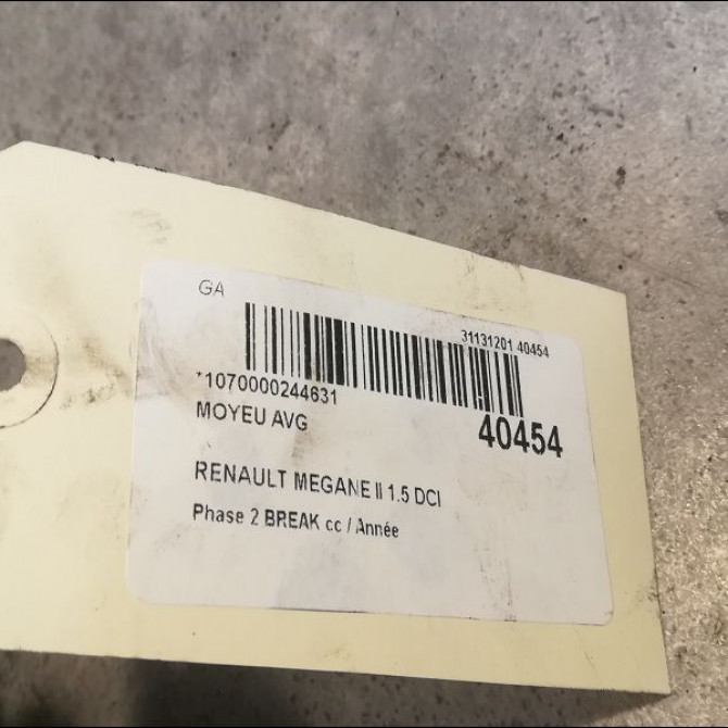 Moyeu avg occasion RENAULT MEGANE II Phase 2 BREAK 01-2006->06-2009 1.5 DCI 105ch 7701210111 4