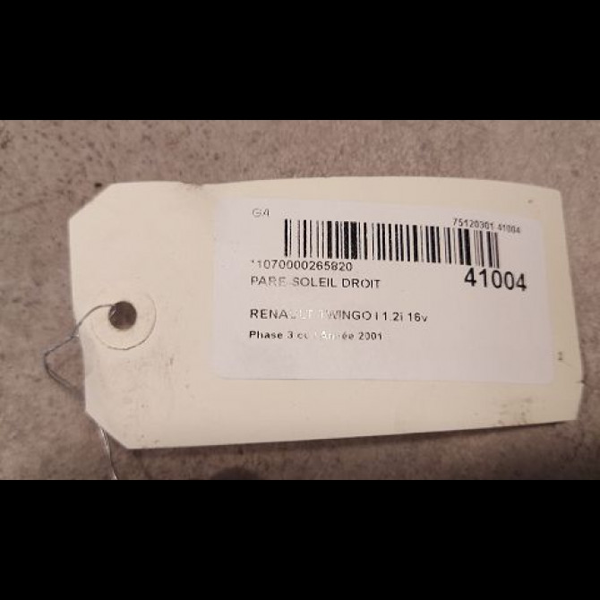Pare-soleil droit occasion RENAULT TWINGO I Phase 3 08-2000->06-2007 1.2i 16v 7700424699 3