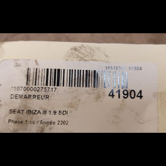 Démarreur occasion SEAT IBIZA III Phase 1 03-2002->03-2006 1.9 SDI 2T911023HX 3