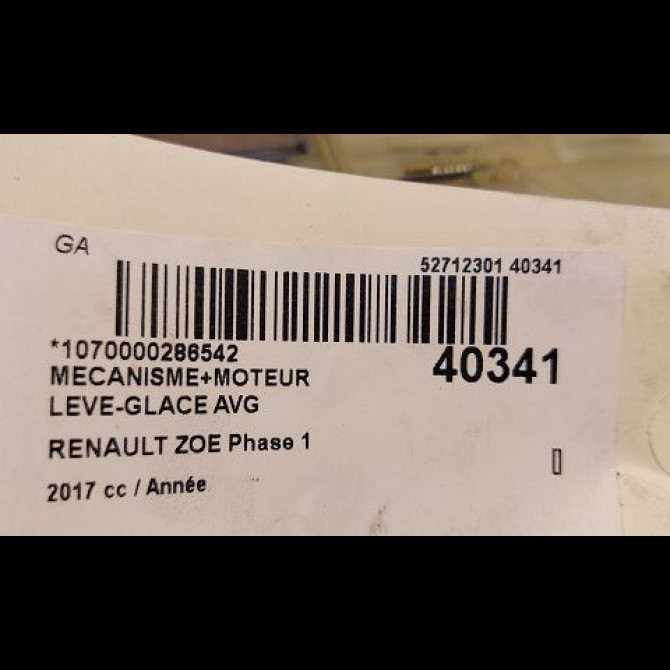 Mecanisme+moteur leve-glace avg occasion RENAULT ZOE Phase 1 10-2012->... 3