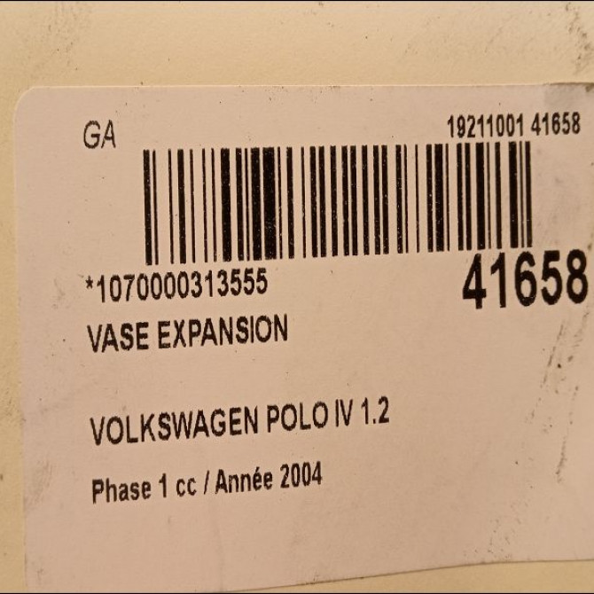 Vase expansion occasion VOLKSWAGEN POLO IV Phase 1 01-2002->05-2005 1.2 65ch 6Q0121407D 3