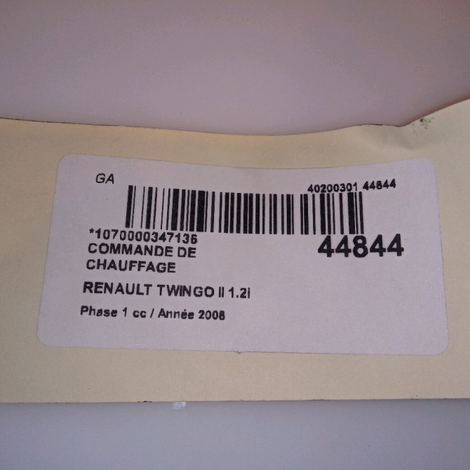 Commande de chauffage occasion RENAULT TWINGO II Phase 1 06-2007->11-2011 1.2i 60ch 4