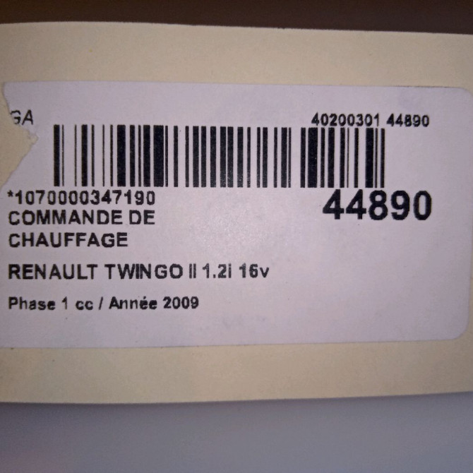 Commande de chauffage occasion RENAULT TWINGO II Phase 1 06-2007->11-2011 1.2i 16v 75ch 4