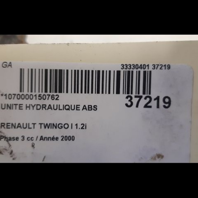 Unité hydraulique ABS occasion RENAULT TWINGO I Phase 3 08-2000->06-2007 1.2i 7701206054 3