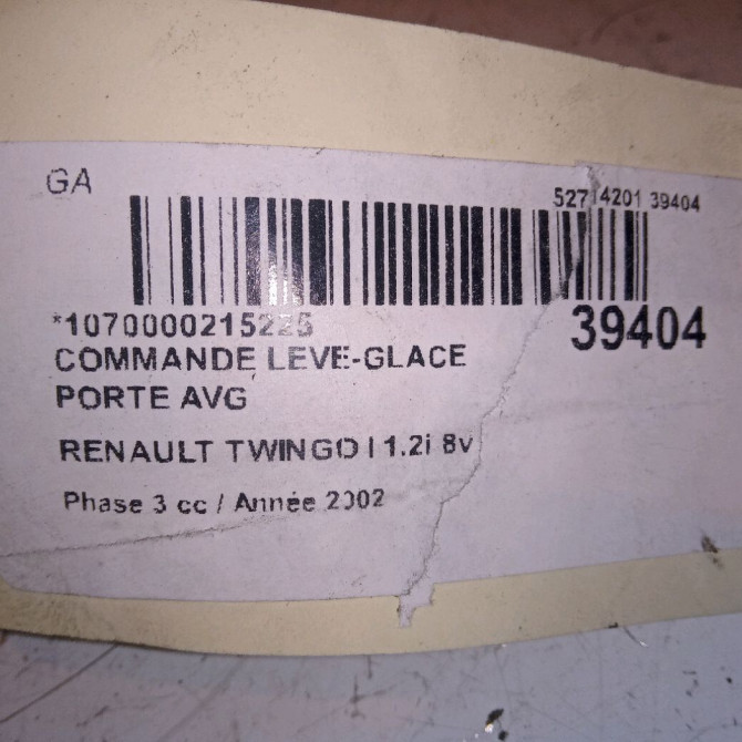 Commande lève-glace porte avant gauche occasion RENAULT TWINGO I Phase 3 08-2000->06-2007 1.2i 8v 60ch 4