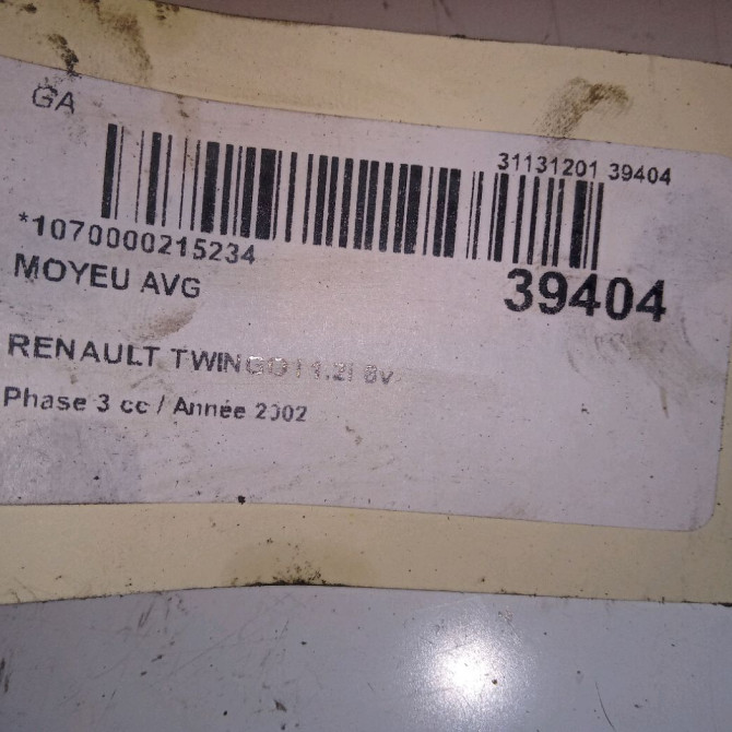 Moyeu avg occasion RENAULT TWINGO I Phase 3 08-2000->06-2007 1.2i 8v 60ch 7701205778 4