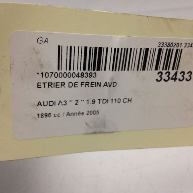 Etrier de frein avant droit occasion AUDI A3 II Phase 1 06-2003->06-2008 1.9 TDi 8P0615124A 4