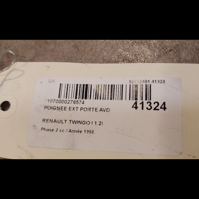 Poignee ext porte avd occasion RENAULT TWINGO I Phase 2 08-1998->08-2000 1.2i 60ch 7700822425 2