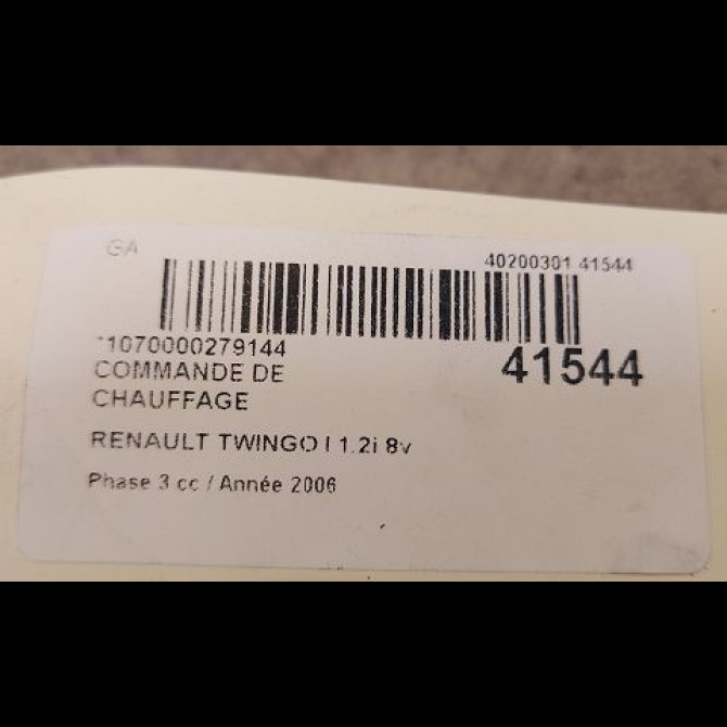 Commande de chauffage occasion RENAULT TWINGO I Phase 3 08-2000->06-2007 1.2i 8v 60ch 3