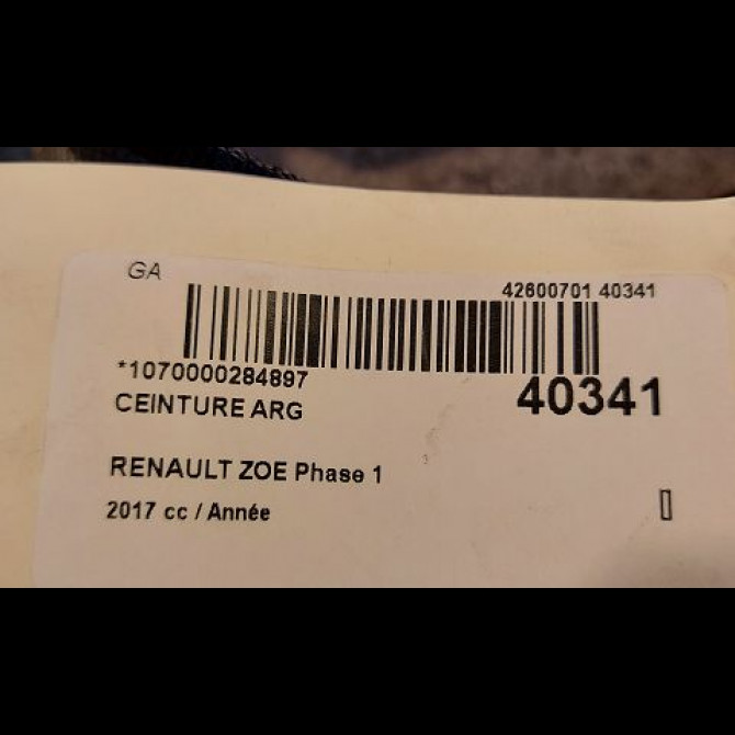 Ceinture arrière gauche occasion RENAULT ZOE Phase 1 10-2012->... 4