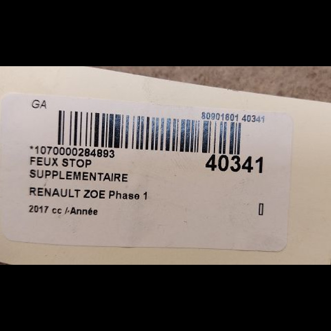 Feux stop supplementaire occasion RENAULT ZOE Phase 1 10-2012->... 3