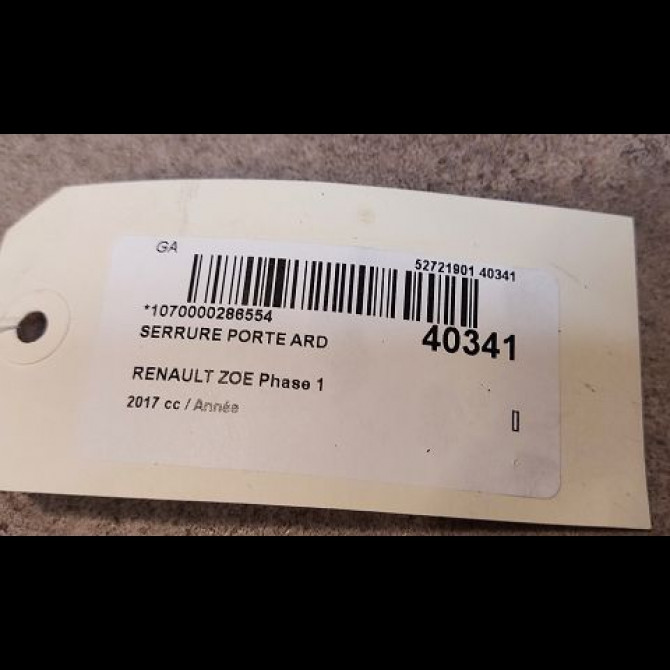 Serrure porte ard occasion RENAULT ZOE Phase 1 10-2012->... 3