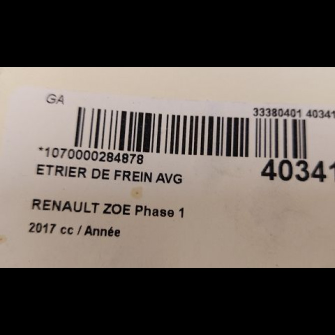 Etrier de frein avant gauche occasion RENAULT ZOE Phase 1 10-2012->... 3
