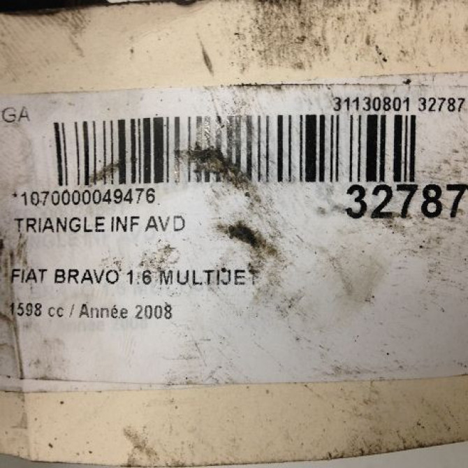 Triangle inf avd occasion FIAT BRAVO II BRAVO II Phase 1 2007-03-01->2011-12-31 1.6 DT MULTIJET 16v 105ch 51827737 3