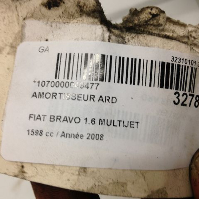Amortisseur arrière droit occasion FIAT BRAVO II BRAVO II Phase 1 2007-03-01->2011-12-31 1.6 DT MULTIJET 16v 105ch 51800724 3