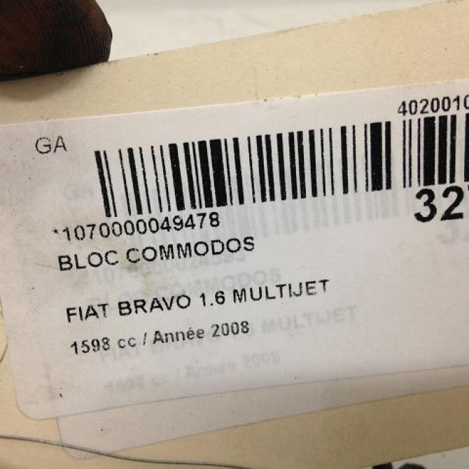 Bloc commodos occasion FIAT BRAVO II BRAVO II Phase 1 2007-03-01->2011-12-31 1.6 DT MULTIJET 16v 105ch 735532278 6