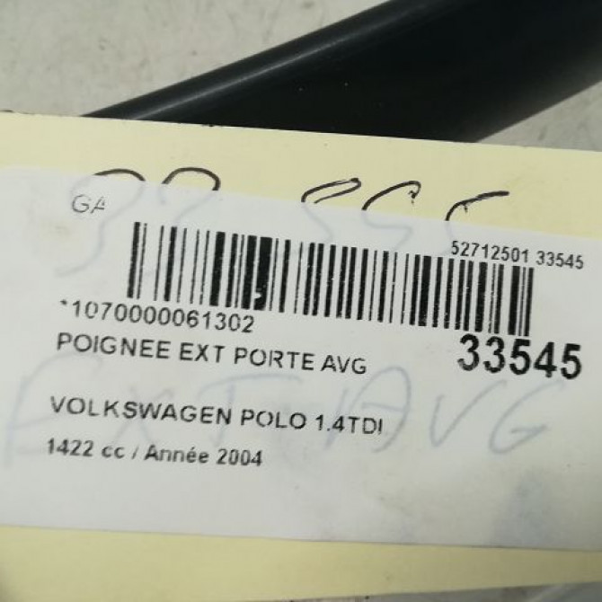 Poignee ext porte avd occasion VOLKSWAGEN POLO IV Phase 1 01-2002->05-2005 1.4 TDI 75ch 3B0837207GGRU 3