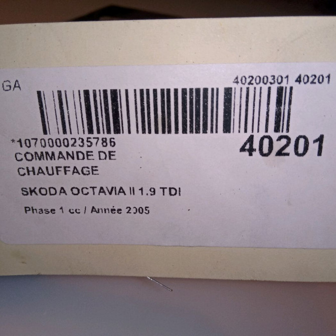 Commande de chauffage occasion SKODA OCTAVIA II Phase 1 06-2004->10-2008 1.9 TDI 105ch 1Z0907044AC3X1 4