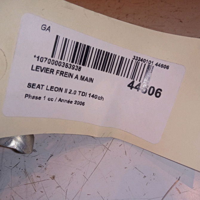 Levier frein a main occasion SEAT LEON II Phase 1 09-2005->05-2009 2.0 TDI 140ch 1K0711303P3Q7 5