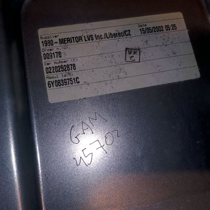 Mecanisme leve-glace arrière gauche occasion SKODA FABIA I FABIA I Phase 1 2000-04-01->2004-09-30 1.9 SDI 6Y0839655 3