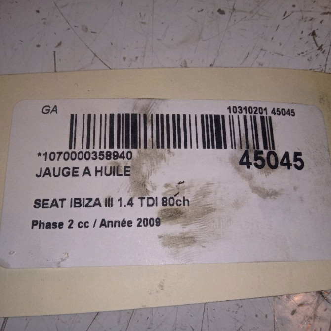 Jauge a huile occasion SEAT IBIZA III Phase 2 03-2006->06-2009 1.4 TDI 80ch 3