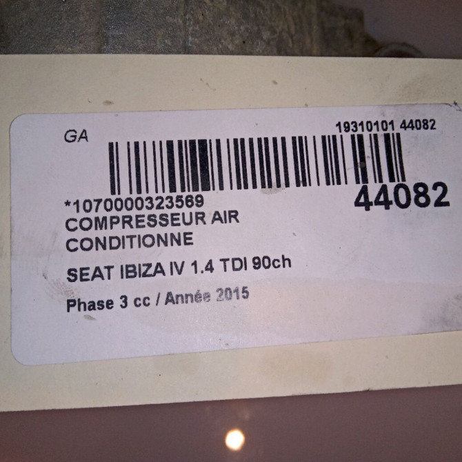Compresseur air conditionne occasion SEAT IBIZA IV Phase 3 09-2015->... 1.4 TDI 90ch 5Q0820803N 5