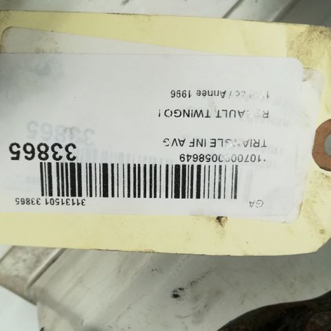Triangle inf avg occasion RENAULT TWINGO I Phase 1 04-1993->08-1998 8200737125 2
