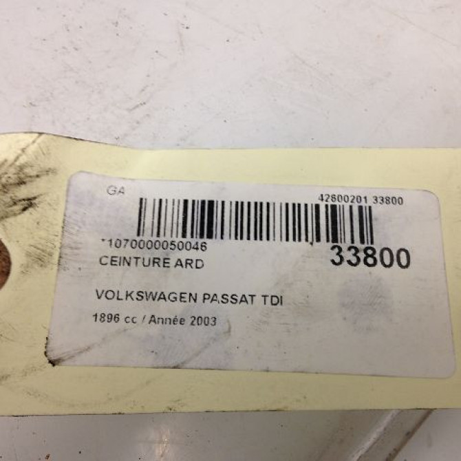 Ceinture arrière droite occasion VOLKSWAGEN PASSAT IV Phase 2 10-2000->03-2005 1.9 TDI 130ch 3