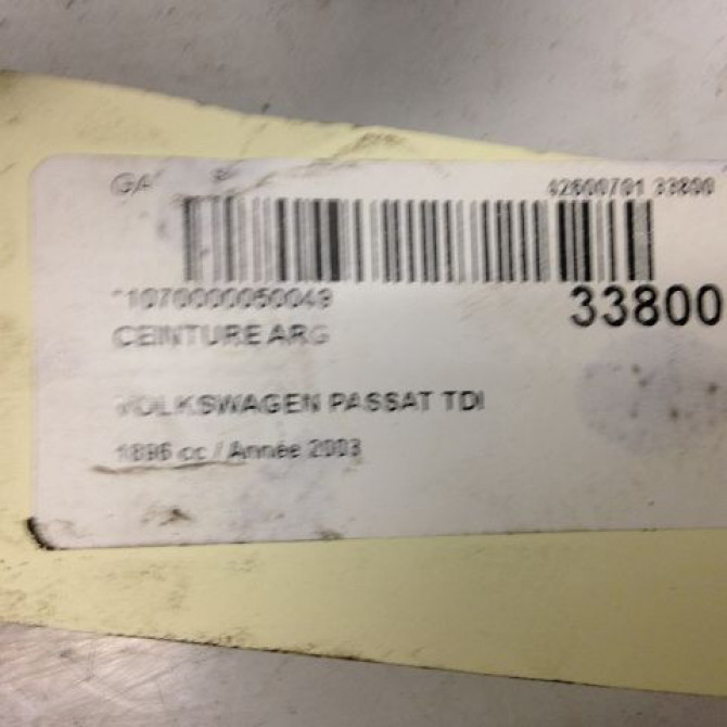 Ceinture arrière gauche occasion VOLKSWAGEN PASSAT IV Phase 2 10-2000->03-2005 1.9 TDI 130ch 3
