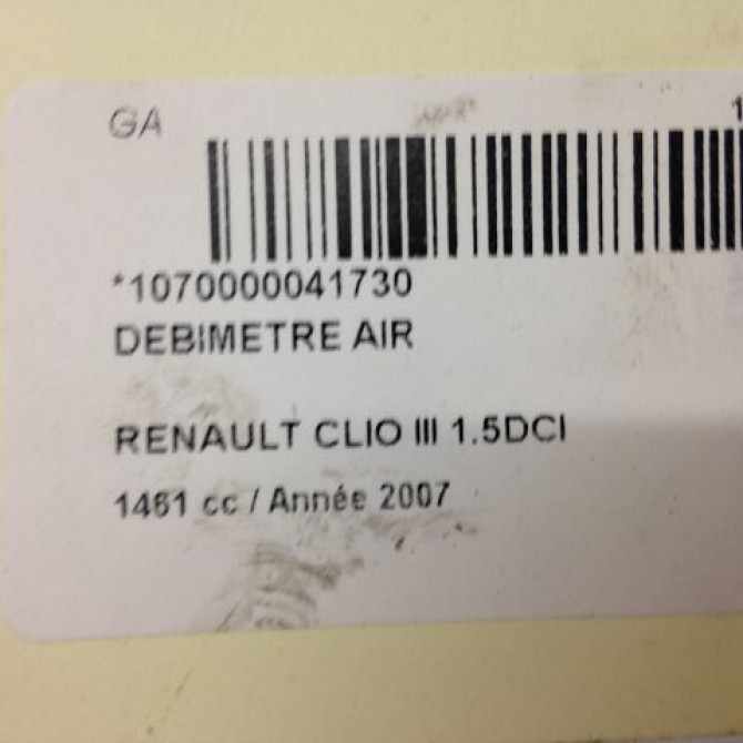 Debimetre air occasion RENAULT CLIO III Phase 1 09-2005->03-2009 1.5 DCI 105ch 8200358901 5