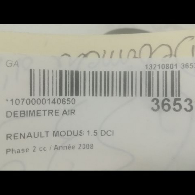 Debimetre air occasion RENAULT MODUS Phase 2 01-2008->12-2012 1.5 DCI 105ch 8200358901 3