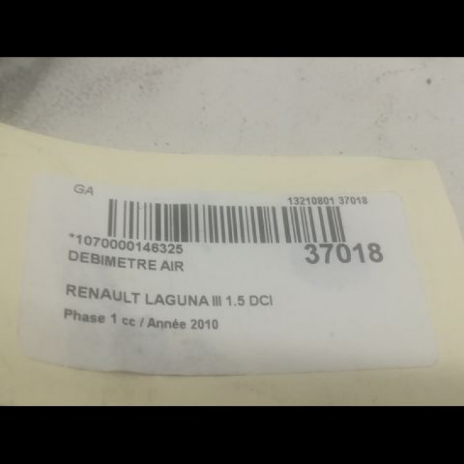 Debimetre air occasion RENAULT LAGUNA III Phase 1 10-2007->10-2010 1.5 DCI 8200358901 3