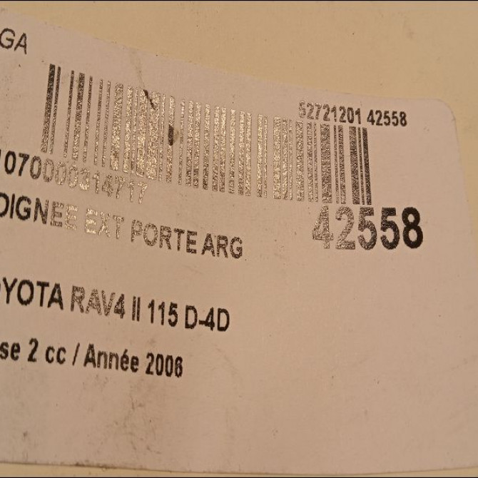 Poignee ext porte arg occasion TOYOTA RAV4 II Phase 2 10-2003->12-2005 115 D-4D 6921112220G4 2