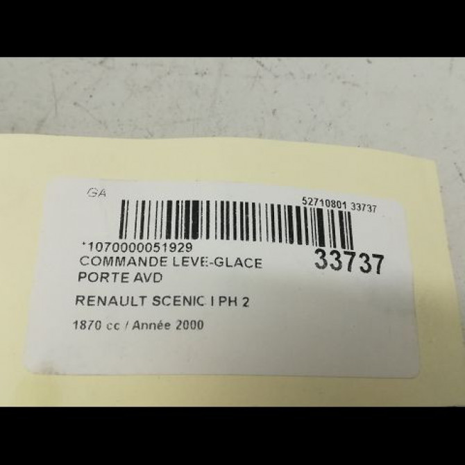 Commande lève-glace porte avant droite occasion RENAULT SCENIC I Phase 2 08-1999->06-2003 1.9dCi Pack Clim 7700432963 4