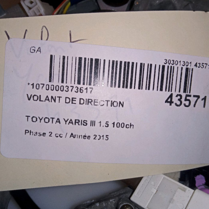 Volant de direction occasion TOYOTA YARIS III Phase 2 06-2014->... 1.5 100ch 451020D300C9 4