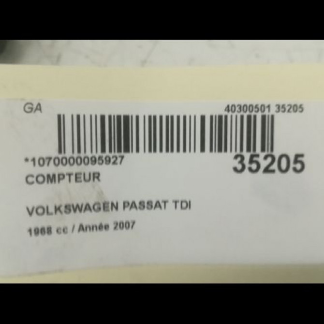 Compteur occasion VOLKSWAGEN PASSAT V Phase 1 03-2005->10-2010 2.0 TDI 140ch 3C0920871EXZ02 4