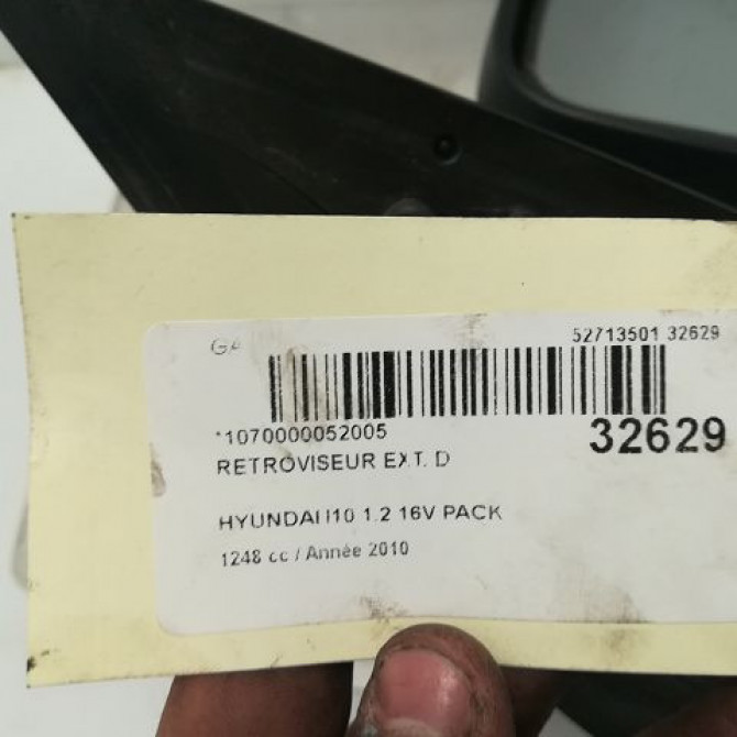 Retroviseur exterieur manuel droit occasion HYUNDAI I 10 I Phase 1 03-2008->12-2010 1.2i 876200X040 4