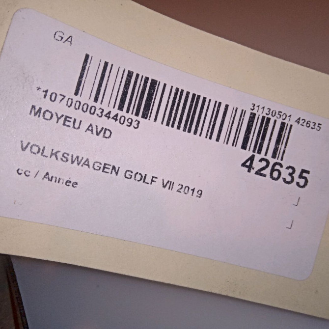 Moyeu avd occasion VOLKSWAGEN GOLF VII 4