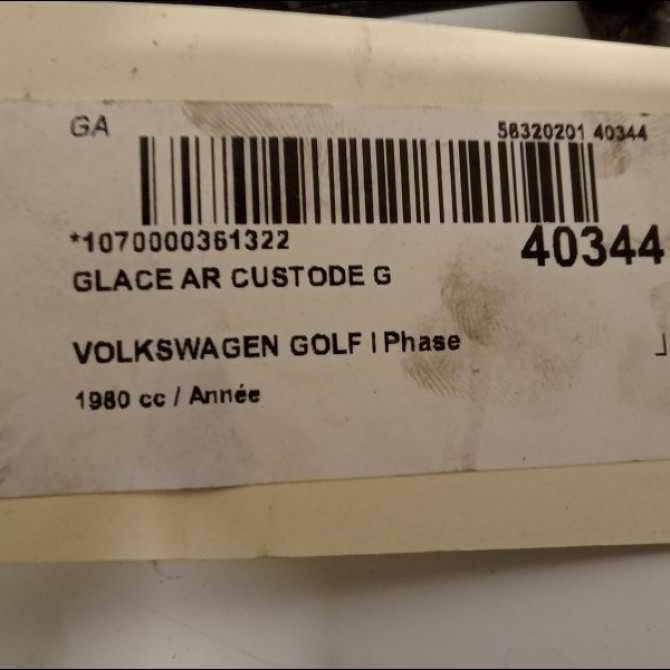 Glace ar custode g occasion VOLKSWAGEN GOLF I Phase 2 07-1980->01-1984 2