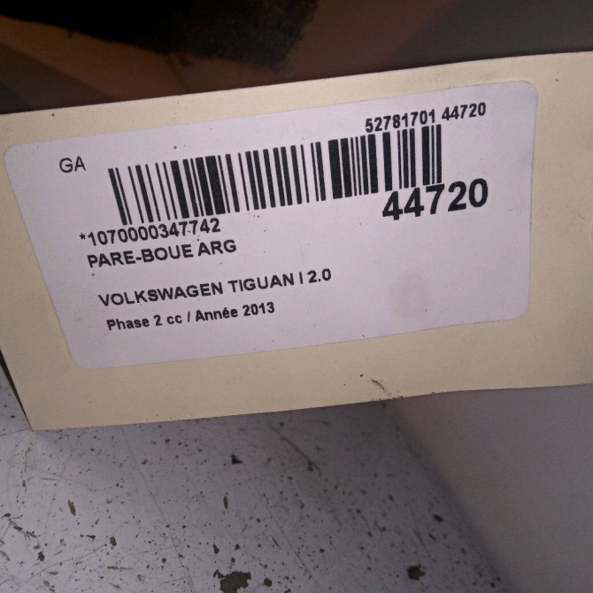 Pare-boue arrière gauche occasion VOLKSWAGEN TIGUAN I TIGUAN I Phase 2 2011-04-01->2016-12-31 2.0 TDI 140ch 5N0810971 3
