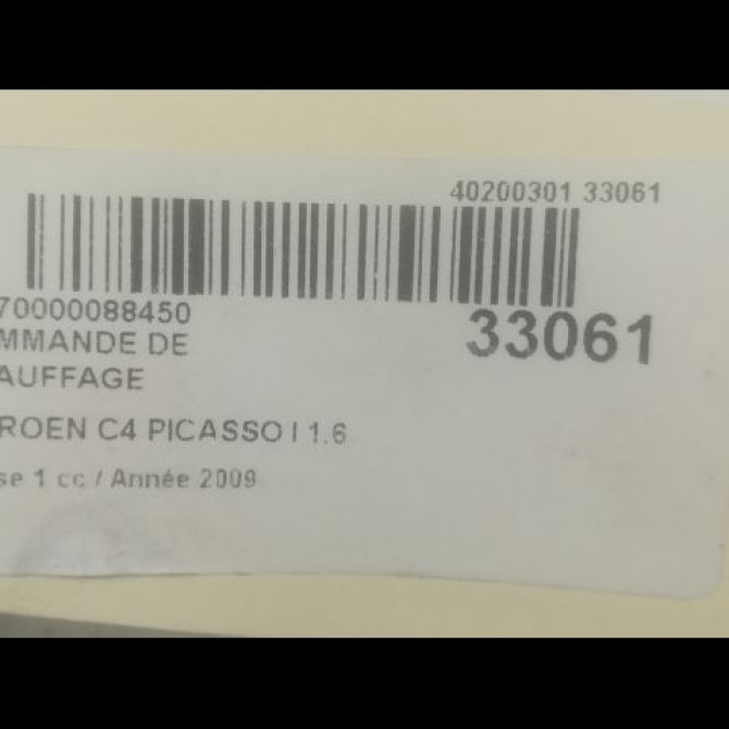Commande de chauffage occasion CITROEN C4 PICASSO I Phase 1 01-2007->10-2013 1.6 HDi 16v 110ch 3