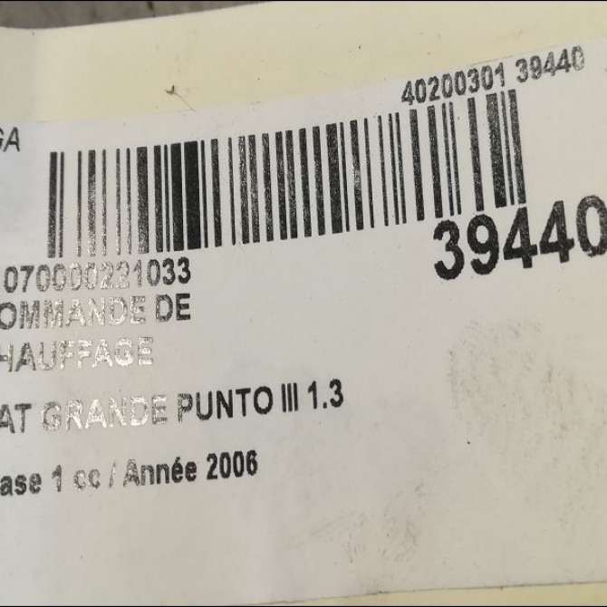 Commande de chauffage occasion FIAT GRANDE PUNTO III Phase 1 09-2005->12-2013 1.3 D MULTIJET 16v 75ch 3