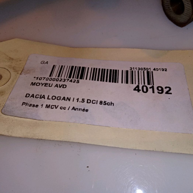 Moyeu avd occasion DACIA LOGAN I Phase 1 MCV 01-2007->10-2008 1.5 DCI 85ch 402102977R 4
