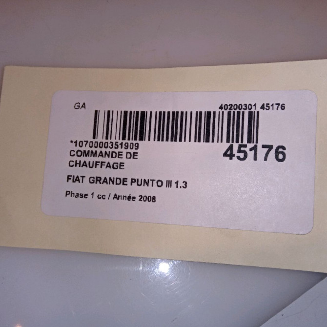 Commande de chauffage occasion FIAT GRANDE PUNTO III Phase 1 09-2005->12-2013 1.3 DT MULTIJET 16v 90ch 4