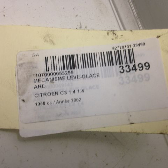 Mecanisme leve-glace arrière droit occasion CITROEN C3 I Phase 1 04-2002->10-2005 1.1i 922475 4