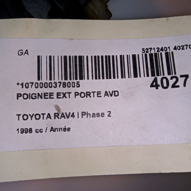 Poignee ext porte avd occasion TOYOTA RAV4 I Phase 2 11-1997->07-2000 6921020300G1 4