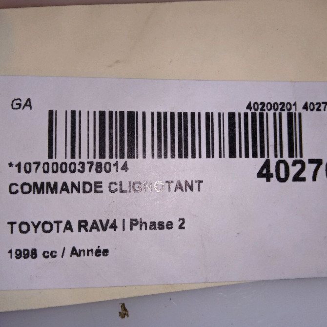 Commande clignotant occasion TOYOTA RAV4 I Phase 2 11-1997->07-2000 8411920082 4
