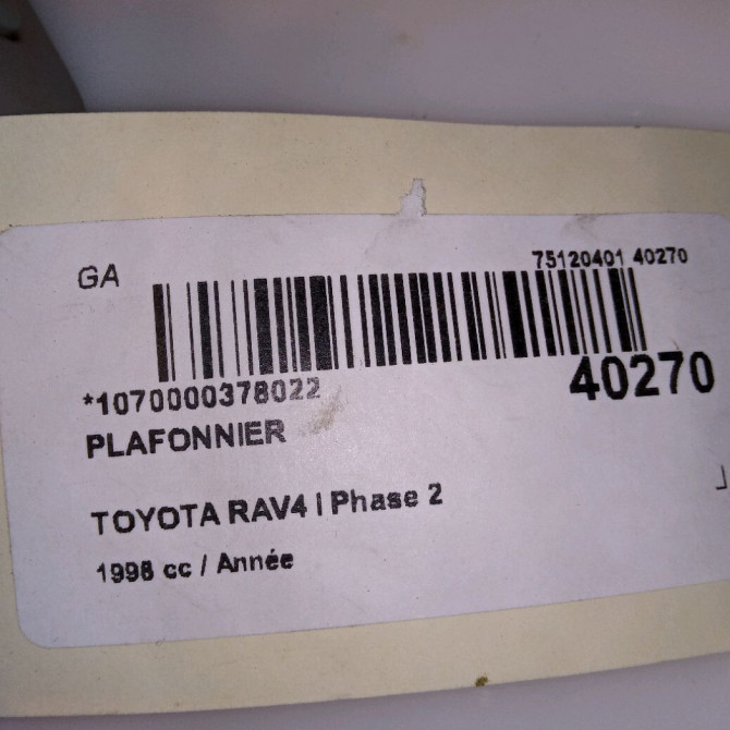 Plafonnier occasion TOYOTA RAV4 I Phase 2 11-1997->07-2000 8124012060B3 4