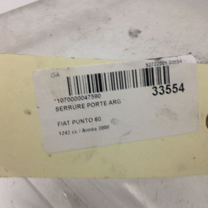 Serrure porte arg occasion FIAT PUNTO II Phase 1 10-1999->05-2003 60 S 46536068 3